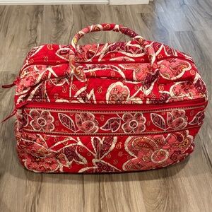 Vera Bradley Red Paisley Quilted Travel Bag